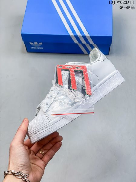 Adidas三葉草 Originals Superstar Pride RM貝殼頭插卡系列 白色男女款低幫經典百搭休閒運動板鞋