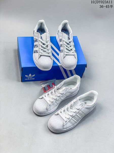 Adidas三葉草 Originals Superstar Pride RM貝殼頭插卡系列 白色男女款低幫經典百搭休閒運動板鞋