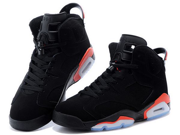 Nike Air Jordan 6 retro black infrared 喬丹6代 黑紅外線糜皮面情侶高幫籃球鞋 黑橘紅 