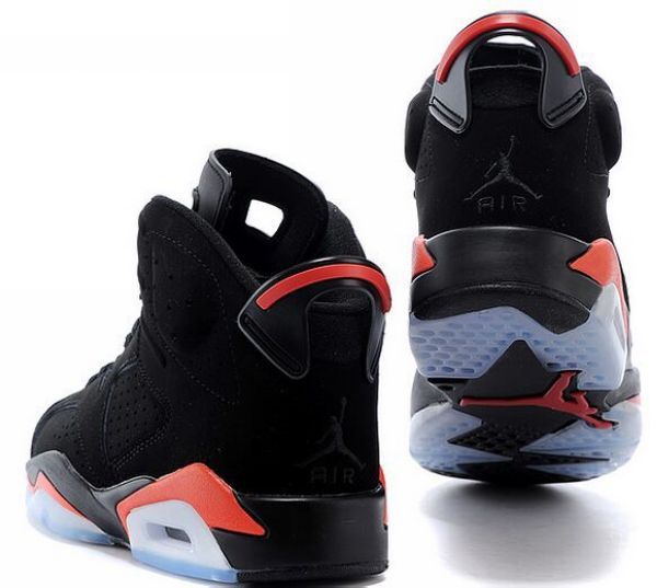 Nike Air Jordan 6 retro black infrared 喬丹6代 黑紅外線糜皮面情侶高幫籃球鞋 黑橘紅 