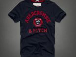 Abercrombie&Fitch 短袖 2017新款 男生休閒圓領短袖T恤 F22款寶藍色字母圓標