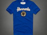 Abercrombie&Fitch 短袖 2017新款 男生休閒圓領短袖T恤 F19款彩藍色字母圓標