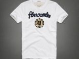 Abercrombie&Fitch 短袖 2017新款 男生休閒圓領短袖T恤 F19款白色字母圓標