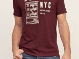 Abercrombie&Fitch 短袖 2017新款 男生休閒圓領短袖T恤 F34款紅色字母